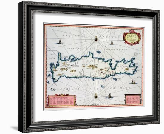 Map Showing the Island of Crete, C.1570-Abraham Ortelius-Framed Giclee Print
