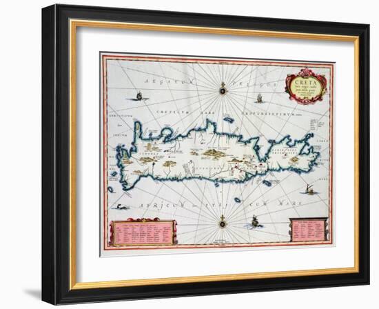 Map Showing the Island of Crete, C.1570-Abraham Ortelius-Framed Giclee Print