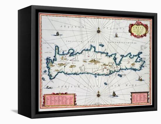 Map Showing the Island of Crete, C.1570-Abraham Ortelius-Framed Premier Image Canvas