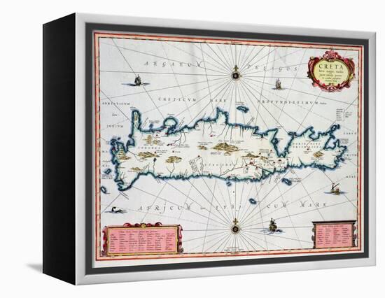 Map Showing the Island of Crete, C.1570-Abraham Ortelius-Framed Premier Image Canvas