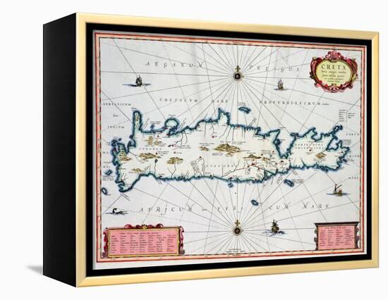 Map Showing the Island of Crete, C.1570-Abraham Ortelius-Framed Premier Image Canvas