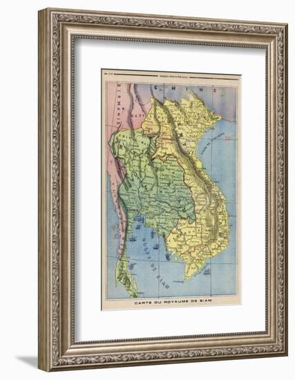 Map Showing the Kingdom of Siam Now Thailand-null-Framed Photographic Print