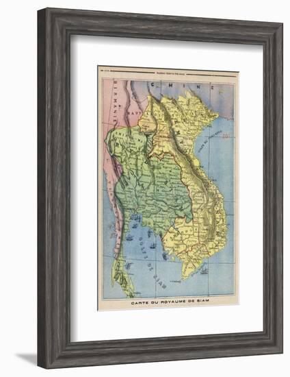 Map Showing the Kingdom of Siam Now Thailand-null-Framed Photographic Print