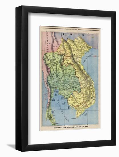 Map Showing the Kingdom of Siam Now Thailand--Framed Photographic Print