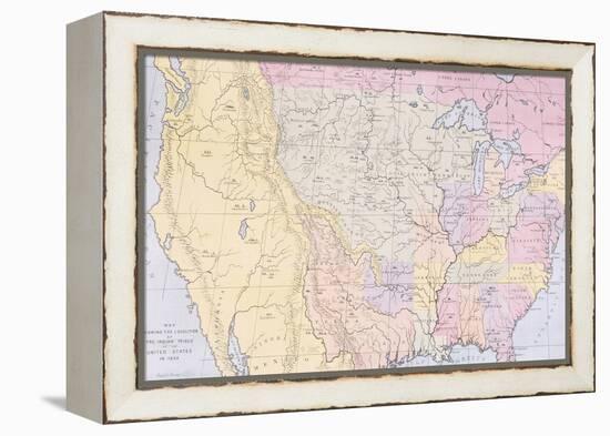 Map Showing the Localities of the Indian Tribes of the Us in 1833-George Catlin-Framed Premier Image Canvas