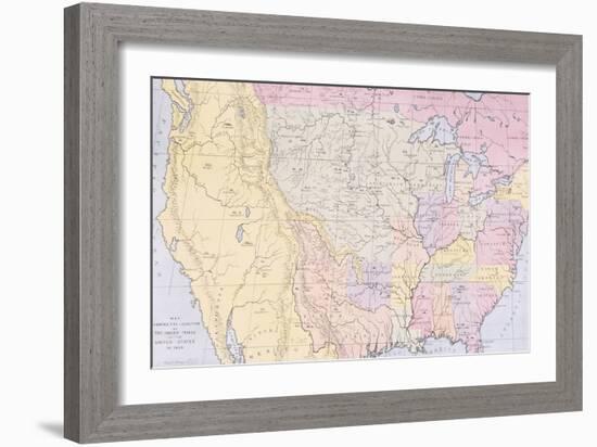 Map Showing the Localities of the Indian Tribes of the Us in 1833-George Catlin-Framed Giclee Print