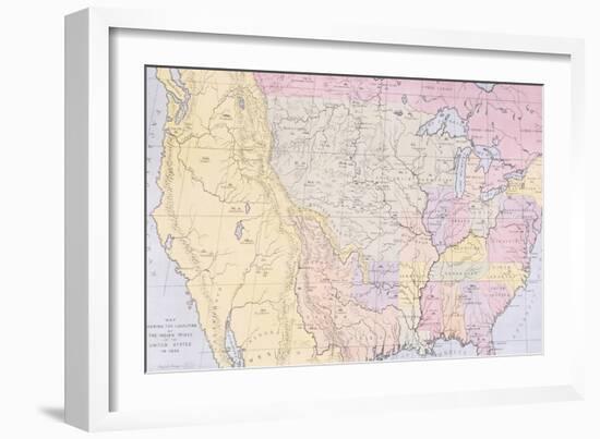 Map Showing the Localities of the Indian Tribes of the Us in 1833-George Catlin-Framed Giclee Print