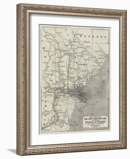 Map Showing the New Frontier Line Between Russia and Turkey as Settled by the Treaty, 30 March 1856-John Dower-Framed Giclee Print