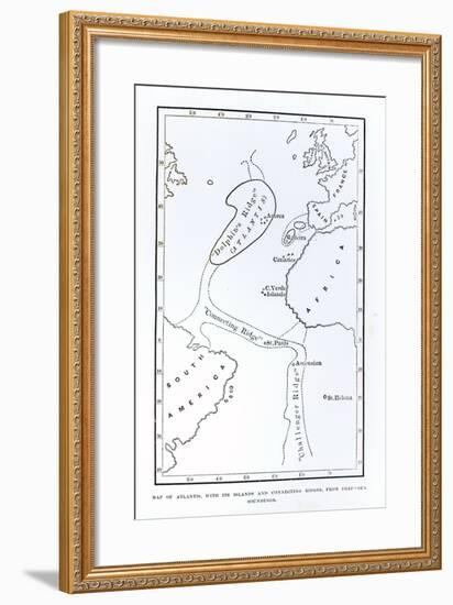 Map Showing the Position of Atlantis-null-Framed Giclee Print