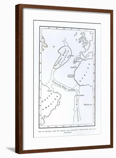 Map Showing the Position of Atlantis-null-Framed Giclee Print