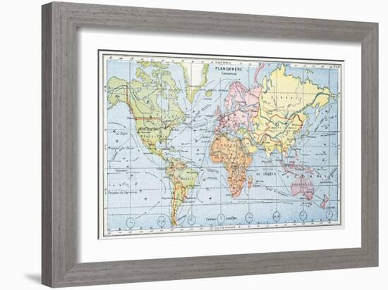 Map Showing the Principal World Trade Shipping Routes, 1912-null-Framed Giclee Print