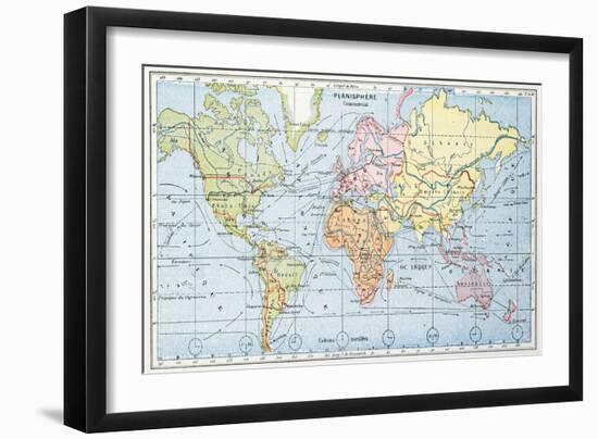 Map Showing the Principal World Trade Shipping Routes, 1912-null-Framed Giclee Print