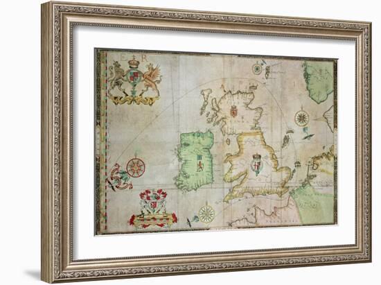 Map Showing the Route of the Armada Fleet, Engraved by Augustine Ryther, 1588-Robert Adams-Framed Giclee Print