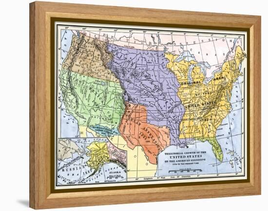 Map Showing the Territorial Growth of the Continental Us 1776 to 1899-null-Framed Premier Image Canvas