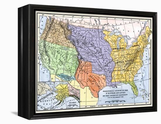 Map Showing the Territorial Growth of the Continental Us 1776 to 1899-null-Framed Premier Image Canvas