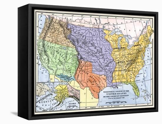 Map Showing the Territorial Growth of the Continental Us 1776 to 1899-null-Framed Premier Image Canvas