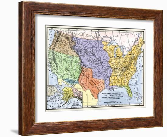 Map Showing the Territorial Growth of the Continental Us 1776 to 1899-null-Framed Giclee Print