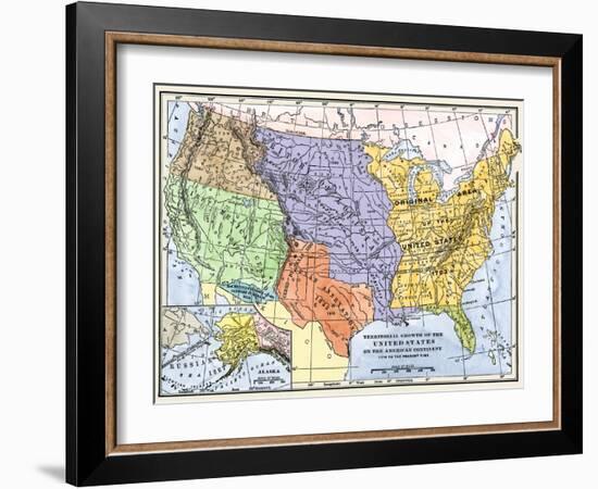 Map Showing the Territorial Growth of the Continental Us 1776 to 1899-null-Framed Giclee Print