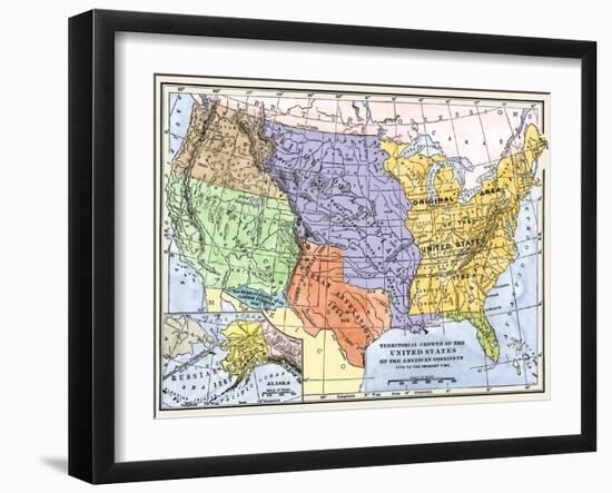 Map Showing the Territorial Growth of the Continental Us 1776 to 1899-null-Framed Giclee Print