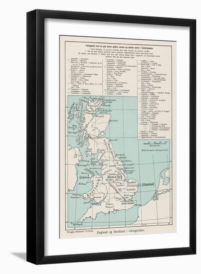 Map Showing the Viking Names for Places in Britain-null-Framed Art Print