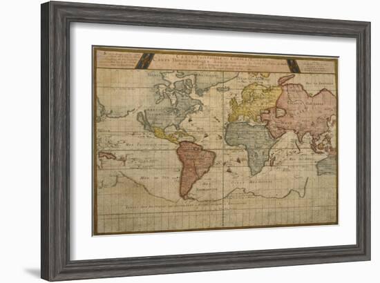 Map Showing the World Trade Shipping Routes, Cartography by Pierre Duval-null-Framed Giclee Print