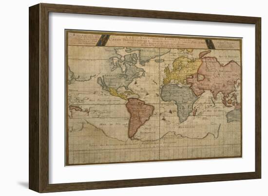 Map Showing the World Trade Shipping Routes, Cartography by Pierre Duval-null-Framed Giclee Print