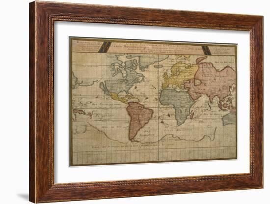 Map Showing the World Trade Shipping Routes, Cartography by Pierre Duval-null-Framed Giclee Print