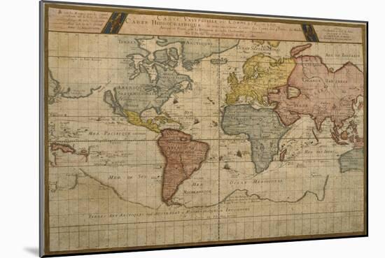 Map Showing the World Trade Shipping Routes, Cartography by Pierre Duval-null-Mounted Giclee Print