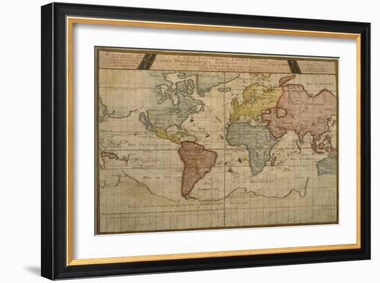 Map Showing the World Trade Shipping Routes, Cartography by Pierre Duval-null-Framed Giclee Print