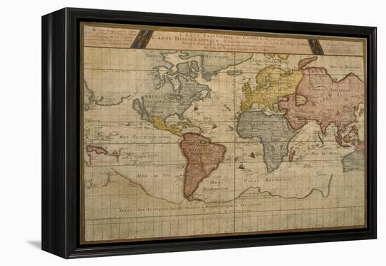 Map Showing the World Trade Shipping Routes, Cartography by Pierre Duval-null-Framed Premier Image Canvas