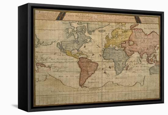 Map Showing the World Trade Shipping Routes, Cartography by Pierre Duval-null-Framed Premier Image Canvas