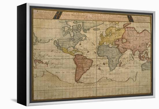 Map Showing the World Trade Shipping Routes, Cartography by Pierre Duval-null-Framed Premier Image Canvas