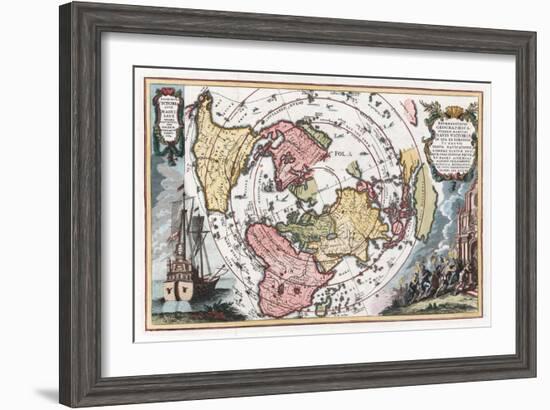 Map Showing Track of Magellan's Voyage around the World-null-Framed Giclee Print