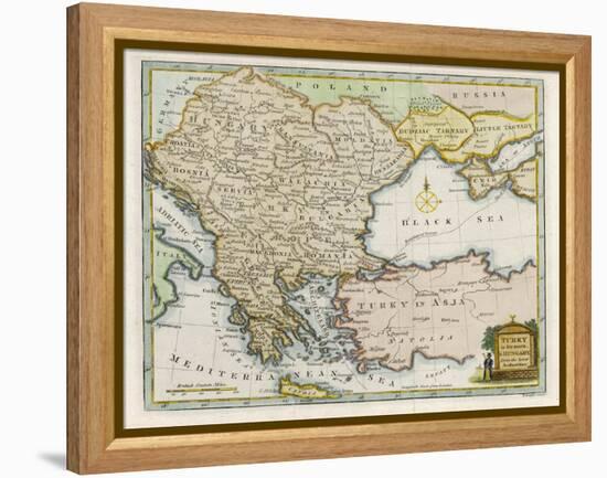 Map Showing Turkey in Europe and Its Neighbouring European States of the Balkans-T. Conder-Framed Stretched Canvas