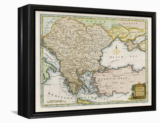 Map Showing Turkey in Europe and Its Neighbouring European States of the Balkans-T. Conder-Framed Stretched Canvas