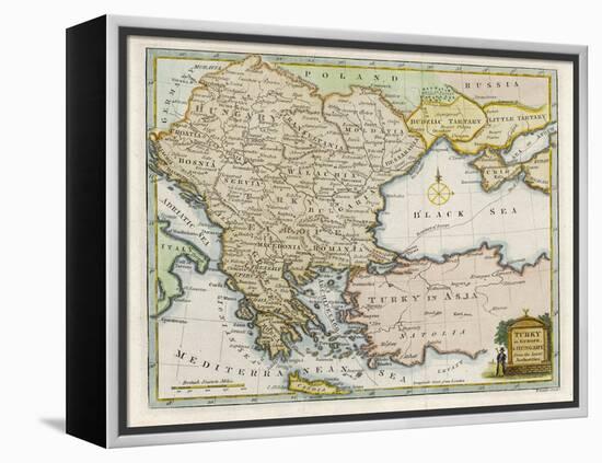 Map Showing Turkey in Europe and Its Neighbouring European States of the Balkans-T. Conder-Framed Stretched Canvas