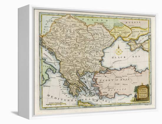 Map Showing Turkey in Europe and Its Neighbouring European States of the Balkans-T. Conder-Framed Stretched Canvas