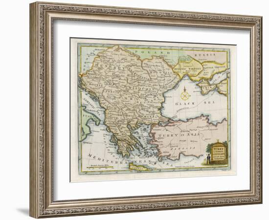 Map Showing Turkey in Europe and Its Neighbouring European States of the Balkans-T. Conder-Framed Art Print