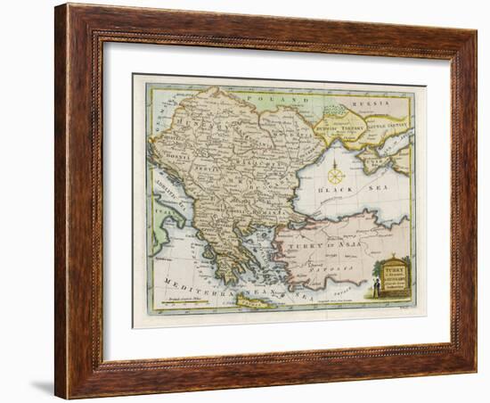 Map Showing Turkey in Europe and Its Neighbouring European States of the Balkans-T. Conder-Framed Art Print