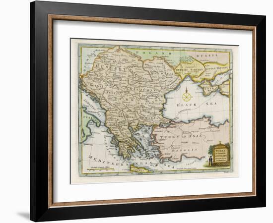 Map Showing Turkey in Europe and Its Neighbouring European States of the Balkans-T. Conder-Framed Art Print
