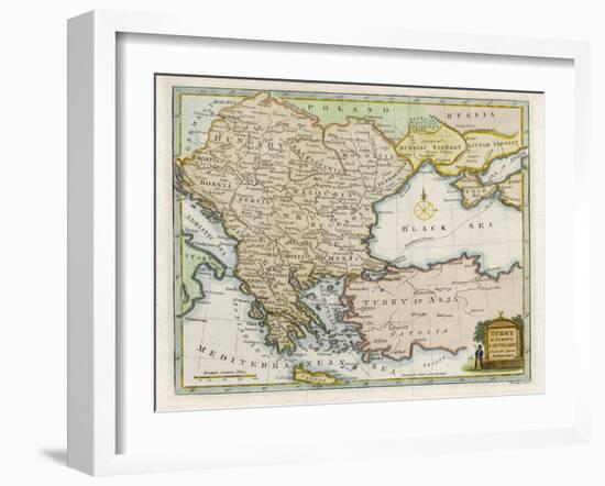 Map Showing Turkey in Europe and Its Neighbouring European States of the Balkans-T. Conder-Framed Art Print