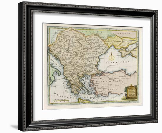 Map Showing Turkey in Europe and Its Neighbouring European States of the Balkans-T. Conder-Framed Art Print