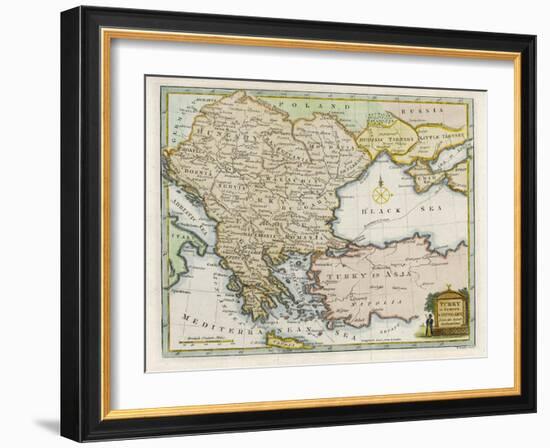 Map Showing Turkey in Europe and Its Neighbouring European States of the Balkans-T. Conder-Framed Art Print