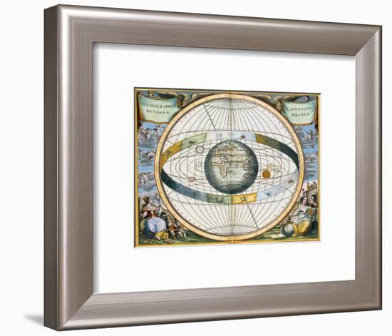 Map showing Tycho Brahe's system of planetary orbits around the Earth, 1660-1661-Andreas Cellarius-Framed Giclee Print