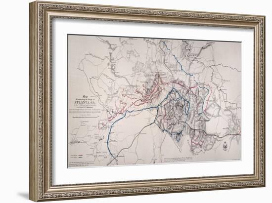 Map: Siege Of Atlanta 1864-null-Framed Giclee Print