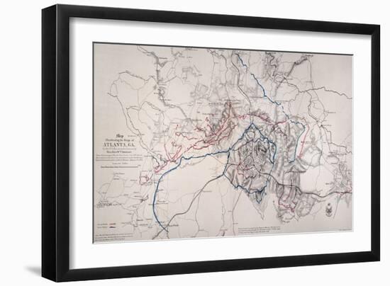 Map: Siege Of Atlanta 1864-null-Framed Giclee Print
