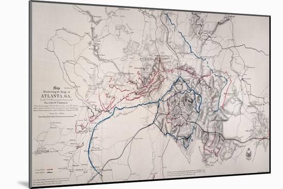 Map: Siege Of Atlanta 1864-null-Mounted Giclee Print