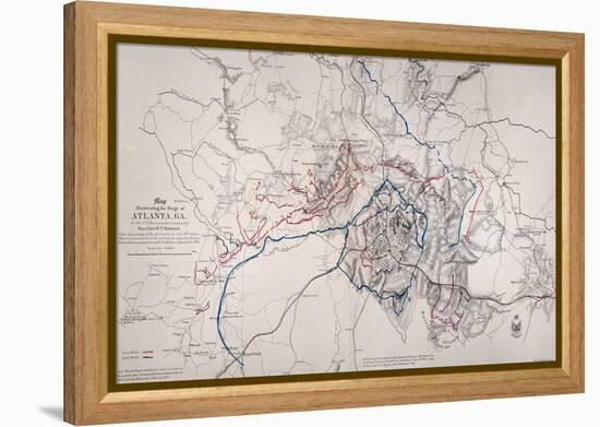 Map: Siege Of Atlanta 1864-null-Framed Premier Image Canvas