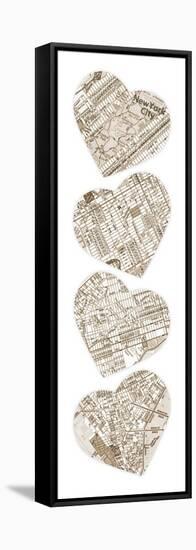 Map to Your Heart - Manhattan 4-Jace Grey-Framed Stretched Canvas