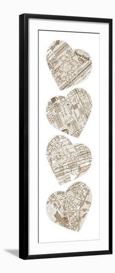 Map to Your Heart - Manhattan 4-Jace Grey-Framed Art Print